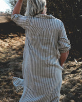 HARBOUR ATTITUDE LINEN DRESS, BEIGE