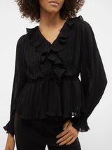 VMDORA FRILL PLISSERAD TOP