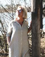 HARBOUR ATTITUDE LINEN DRESS, BEIGE