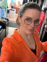 Linneskjorta knyt orange