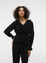 VMDORA FRILL PLISSERAD TOP