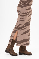 Eleanor Skirt Deep Brown/Taupe-kjol