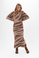 Eleanor Skirt Deep Brown/Taupe-kjol