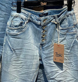 Toxik jeans med Knappgylf ljus