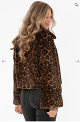 MINOU FUR JACKET CHESTNUT/BLACK