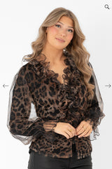 PRISCILLA BLOUSE HAZEL/BLACK LEO