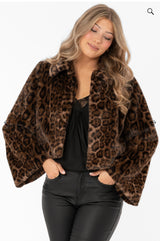 MINOU FUR JACKET CHESTNUT/BLACK