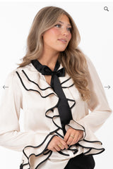 CELINE BLOUSE CHAMPAGNE/BLACK