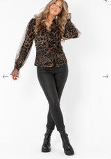 PRISCILLA BLOUSE HAZEL/BLACK LEO
