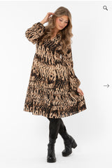 CAPUCINE DRESS ESPRESSO/SAND