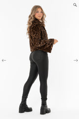 MINOU FUR JACKET CHESTNUT/BLACK