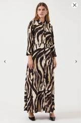 Savanna Long shirt dress sandshell/zebra