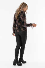 MONROE BLOUSE BLACK/ROSE/CHAMPAGNE