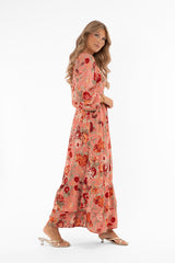 AMBROSIA DRESS ROSE/PISTACHIO/RED