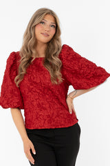 BELORA BLOUSE RUBY RED