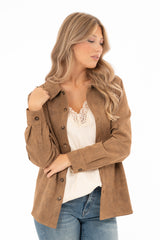 RAE SUEDE SHIRT COGNAC