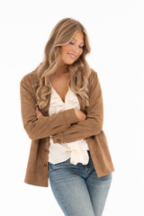 RAE SUEDE SHIRT COGNAC