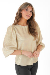 QUEEN BLOUSE IVORY GOLD