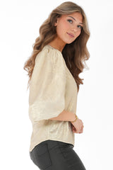 QUEEN BLOUSE IVORY GOLD