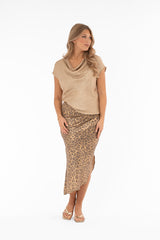 Ibiza skirtleo printed coffe/gold