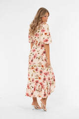 AVELINE DRESS CREME/ROSE