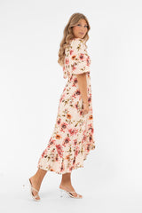 AVELINE DRESS CREME/ROSE