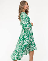 DARIA DRESS SPRING GREEN/CREME