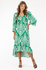 DARIA DRESS SPRING GREEN/CREME
