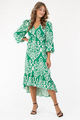 DARIA DRESS SPRING GREEN/CREME