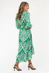 DARIA DRESS SPRING GREEN/CREME