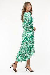 DARIA DRESS SPRING GREEN/CREME