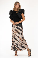 SIENNA SKIRT ESPRESSO/SAND/BLACK