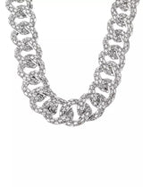 Sparkle crystal necklace, silver