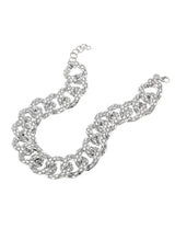 Sparkle crystal necklace, silver