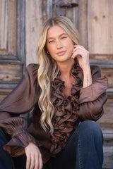 Aria blouse brun