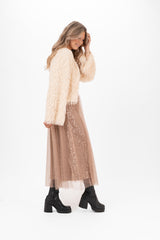 CHERIE TULLE SKIRT TOFFEE BROWN KJOL