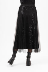 CHERIE TULLE SKIRT TOFFEE BROWN KJOL