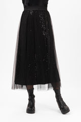 CHERIE TULLE SKIRT TOFFEE BROWN KJOL