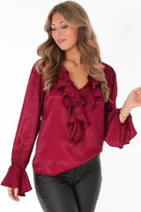 Selma blouse runt red