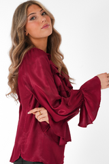 Selma blouse runt red