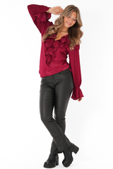 Selma blouse runt red