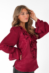 Selma blouse runt red