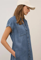 Lyocell klänning i denim look