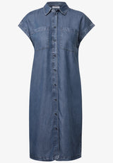 Lyocell klänning i denim look