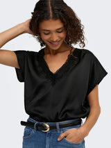 Jacqueline De Yong - Top - Chocolate Plum - V Neck