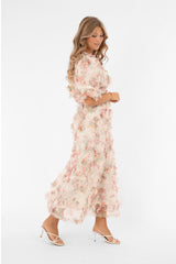 ALVAH DRESS BUTTERCREAM/ROSE