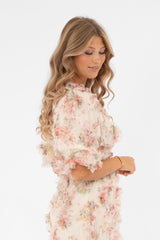 ALVAH DRESS BUTTERCREAM/ROSE
