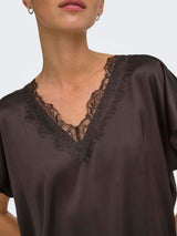 Jacqueline De Yong - Top - Chocolate Plum - V Neck