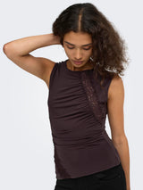 Jacqueline De Yong - Top - Chocolate Plum - Misty S/L