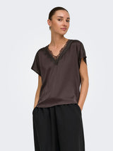 Jacqueline De Yong - Top - Chocolate Plum - V Neck